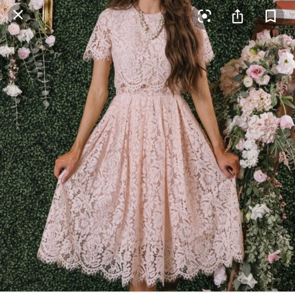 Blush Pink Lace Dress